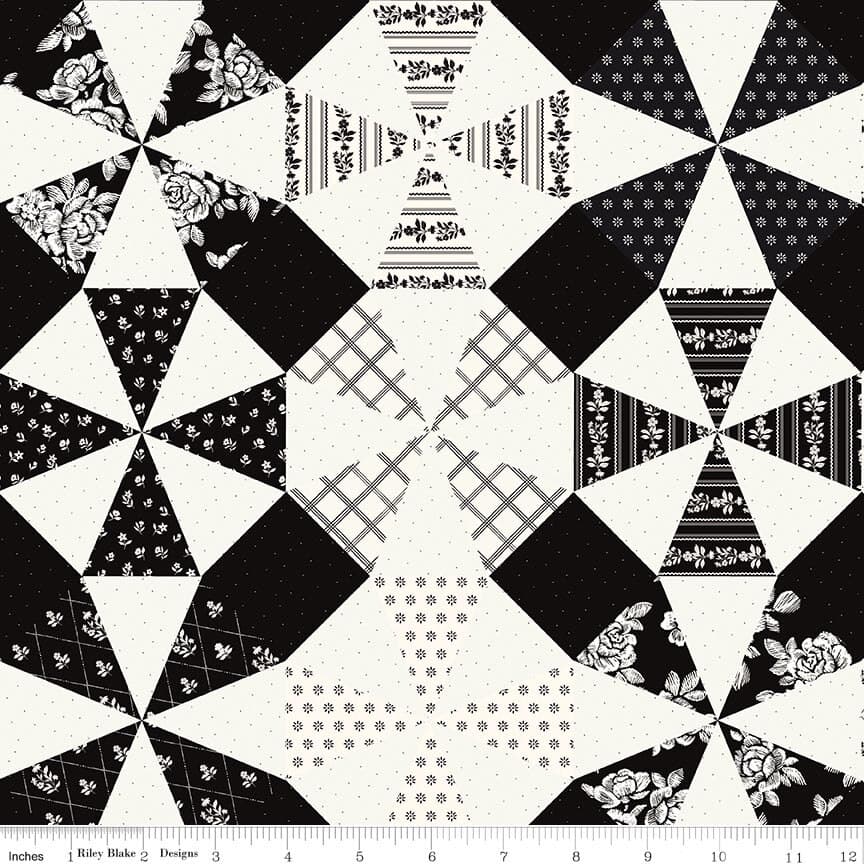 Moonlit Trellis Kaleidoscope Cheater Print — Cloud