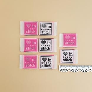 Minki Kim Pink Stitch Woven Labels