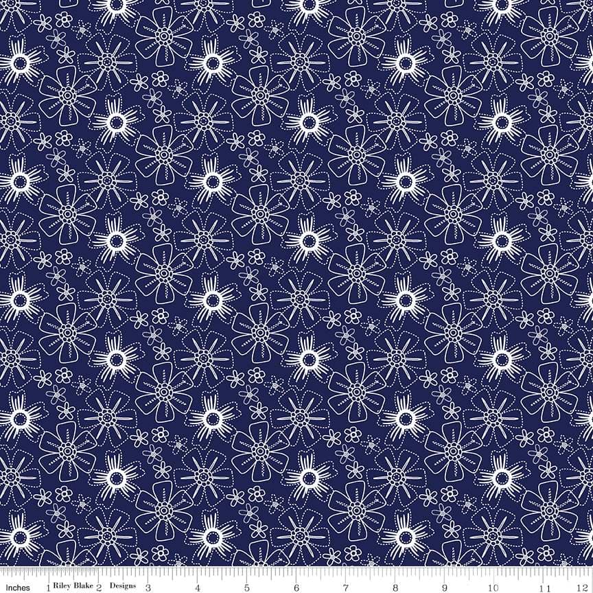 Riley Blake Blue Stitch Floral