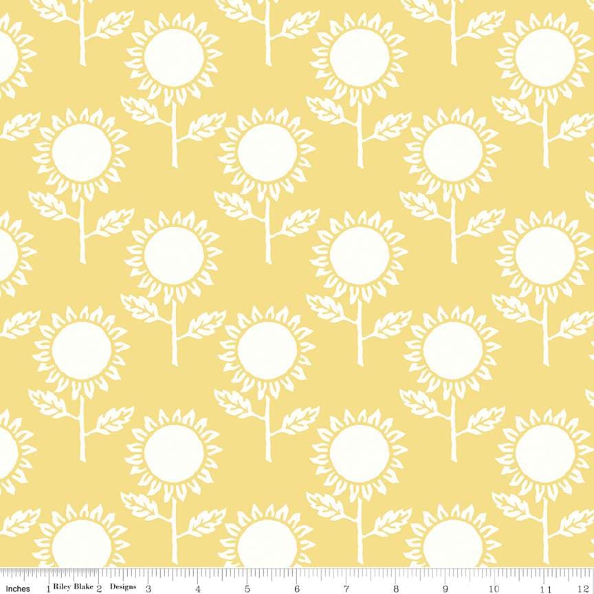 Riley Blake Hungry Animal Alphabet Sunflowers