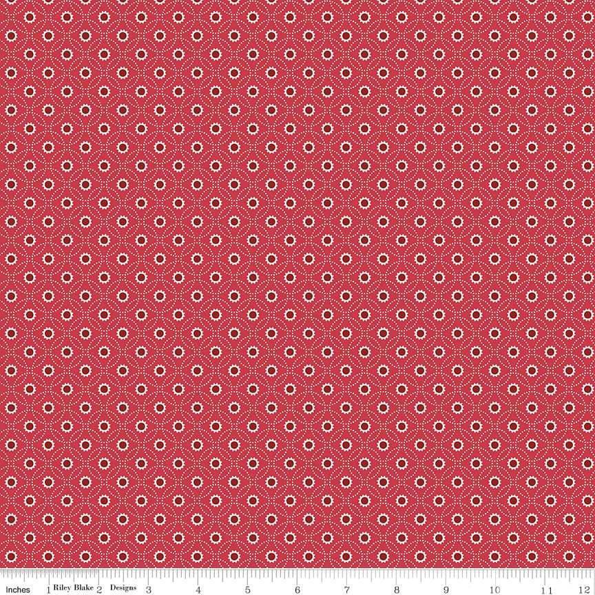 Riley Blake Red Hot Circle Flowers