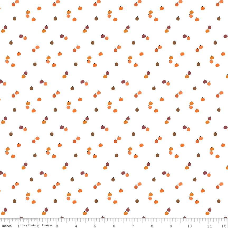 Riley Blake Seasonal Basics Pumpkins — White