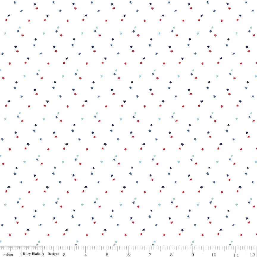 Riley Blake Seasonal Basics Stars — White