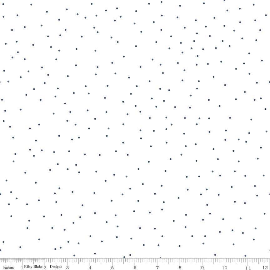Riley Blake Pin Dot — Denim