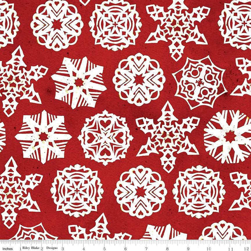 Riley Blake Snow Sweet Paper Snowflakes — Red