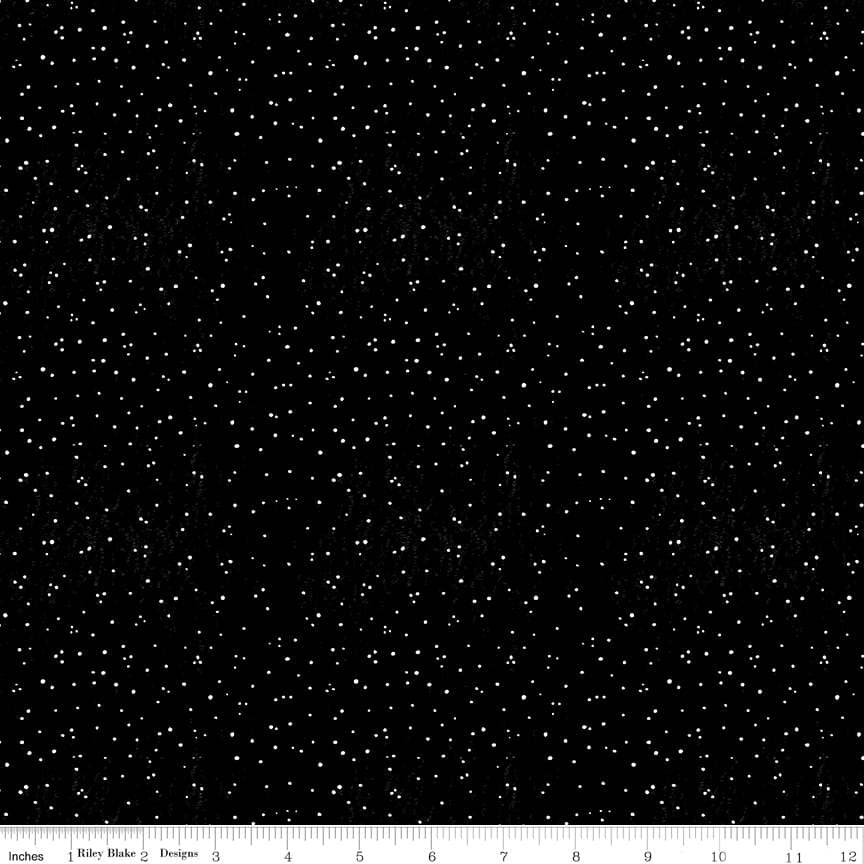 Riley Blake Snow Sweet Sugary Snow Dots — Black