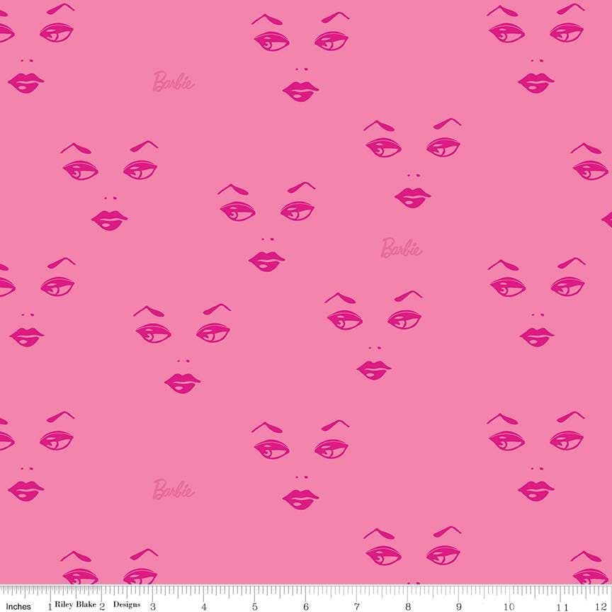 Riley Blake Barbie Faces — Pink