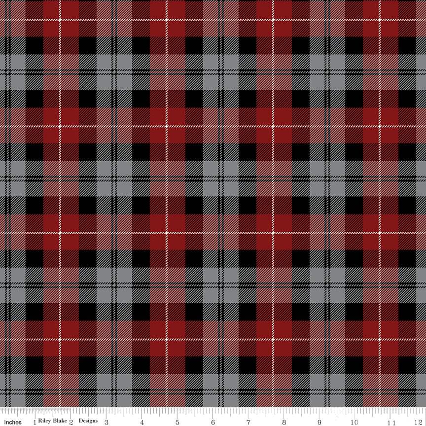 Riley Blake Flannel Tartan Plaid — Red