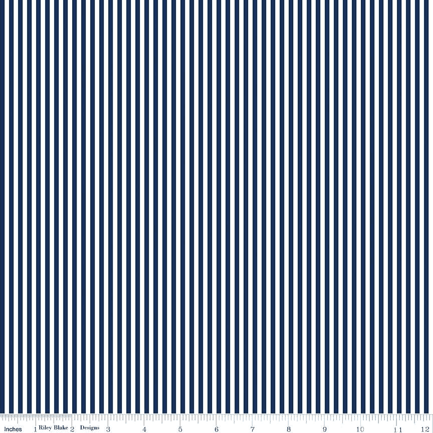 Riley Blake 1/8″ Stripe — Navy